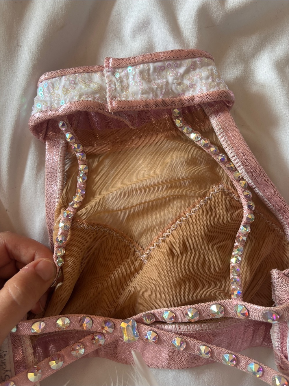 Kids Pink Sequin Dance Costume Set - Sparkle Two-Piece - Picture 2 of 5
